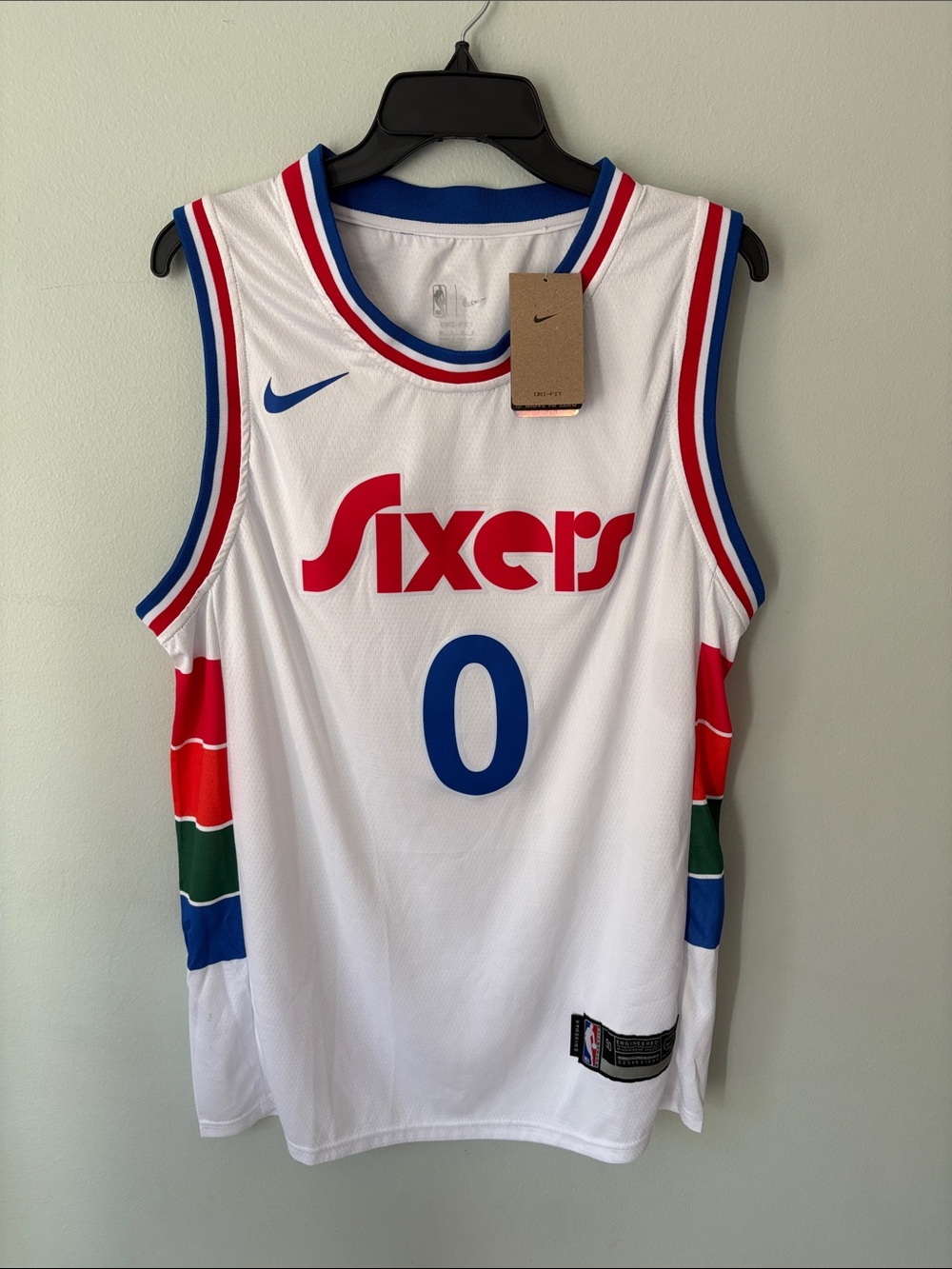 Nike Philadelphia 76ers Tyrese Maxey #0 Swingman Jersey Men’s Large White NBA
